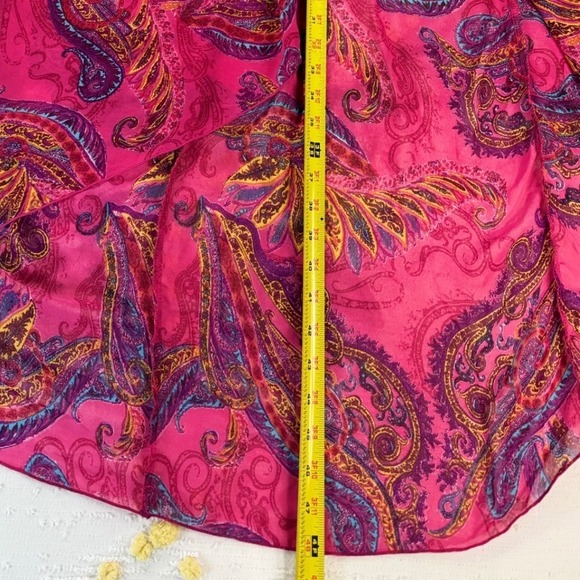 Snap Pink Paisley Strapless Dress High Low Hem Maxi Dress Summer Beach Cover LUp - Picture 5 of 10